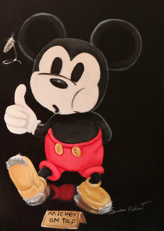 Mickey on tap Painting by Susan Roberts