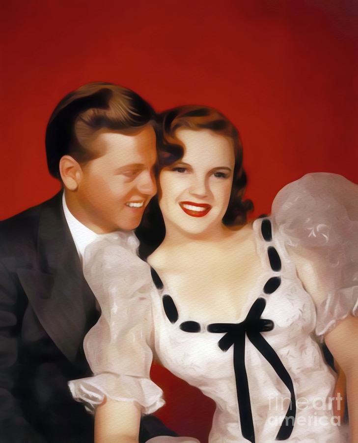 Mickey Rooney And Judy Garland Painting