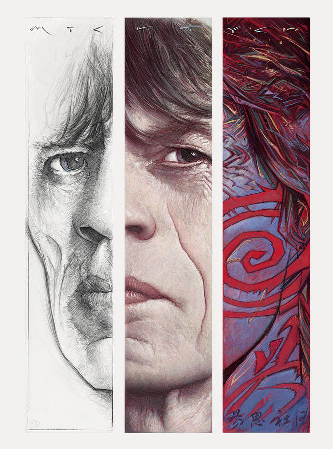 Mick Jagger Painting - Micktych by David Farren