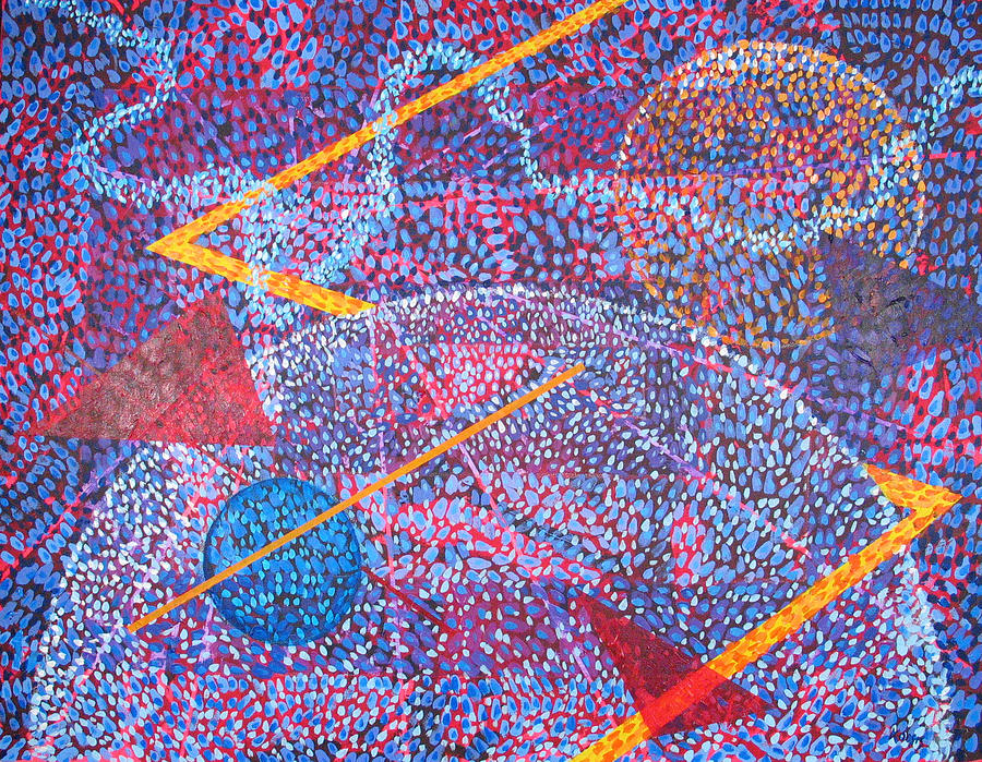 Abstract Painting - Microcosm XV by Rollin Kocsis Abstract Painting - Microcosm XV by Rollin Kocsis