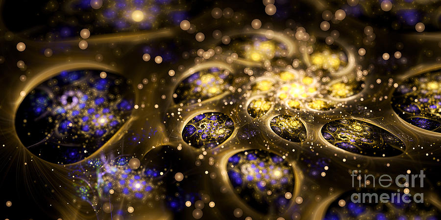 Flowers Still Life Digital Art - Microskopic VII - Galaxy by Sandra Hoefer