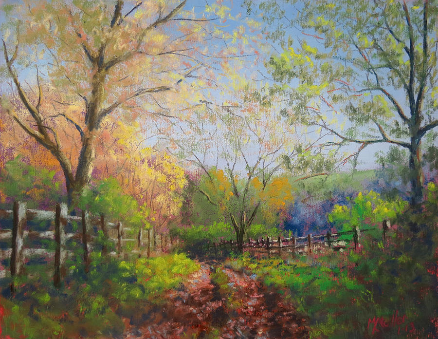 Mid-Autumn Country Road Pastel by Marcus Moller