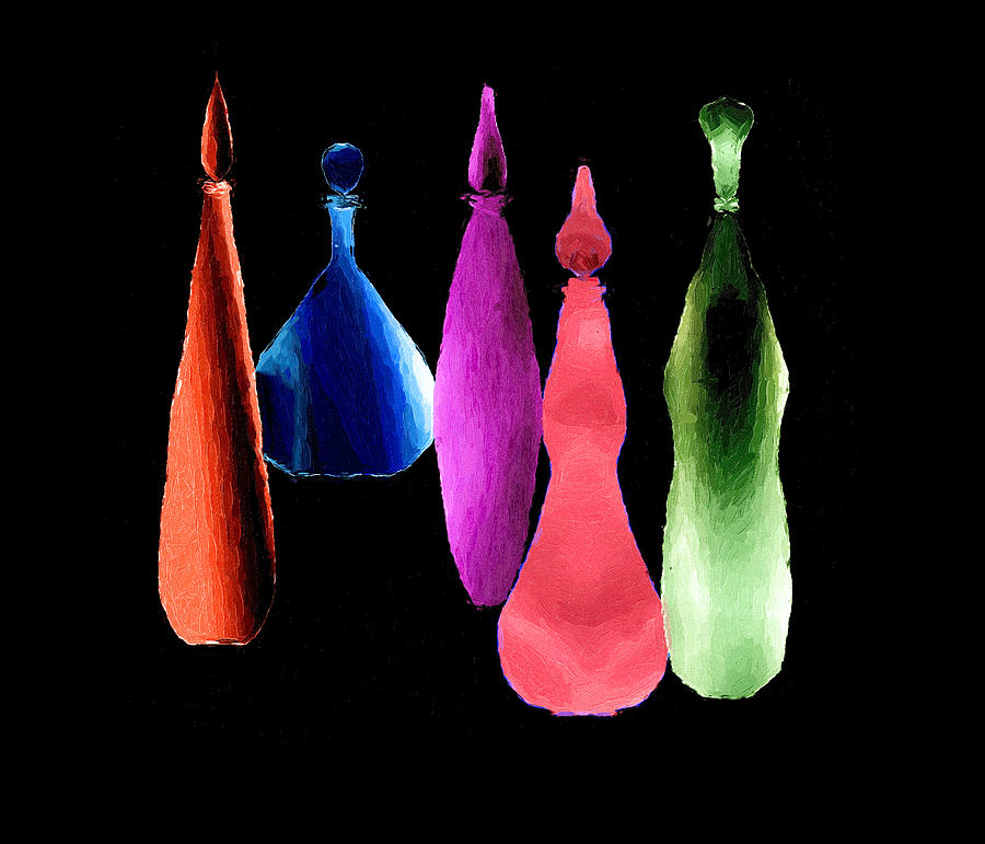 Mid Century Modern Genie Bottles 2 Digital Art by Denise Beverly