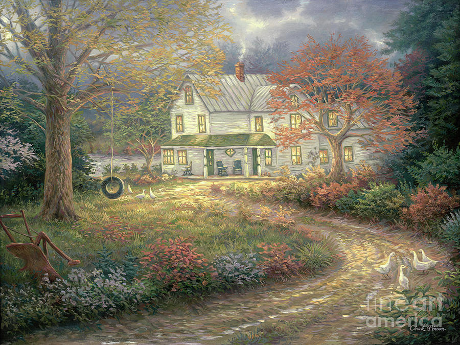Mid Country Farmhouse Painting by Chuck Pinson