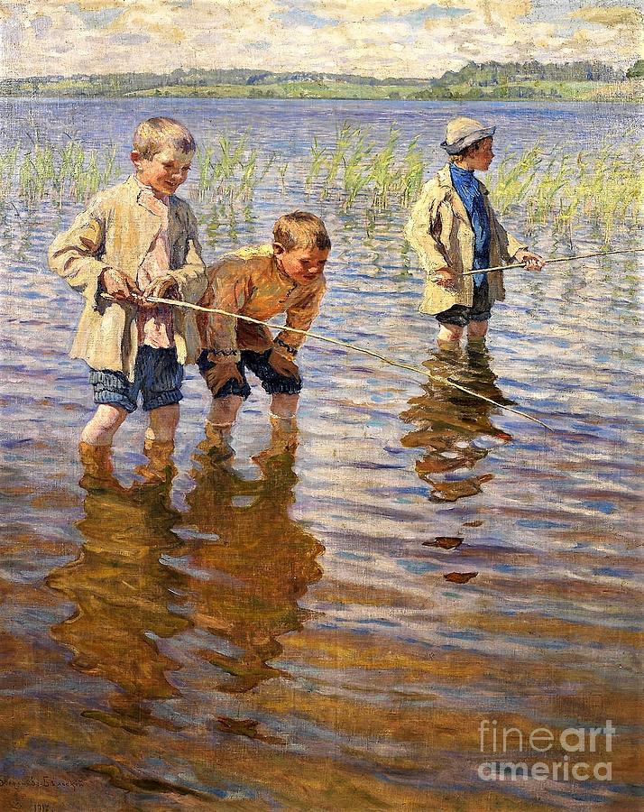 Mid day fishing  Painting by Thea Recuerdo