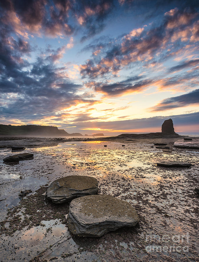 Mid Summer Sunset Saltwick Bay Photograph by Richard Burdon