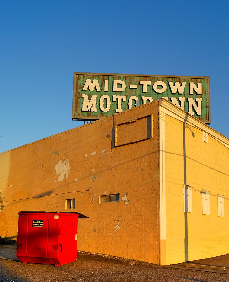 Vintage Photograph - Mid-Town Motor Inn by Rodney Lee Williams