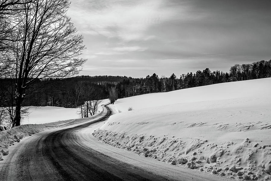 Mid-Winter Road B-W Photograph by Tim Kirchoff