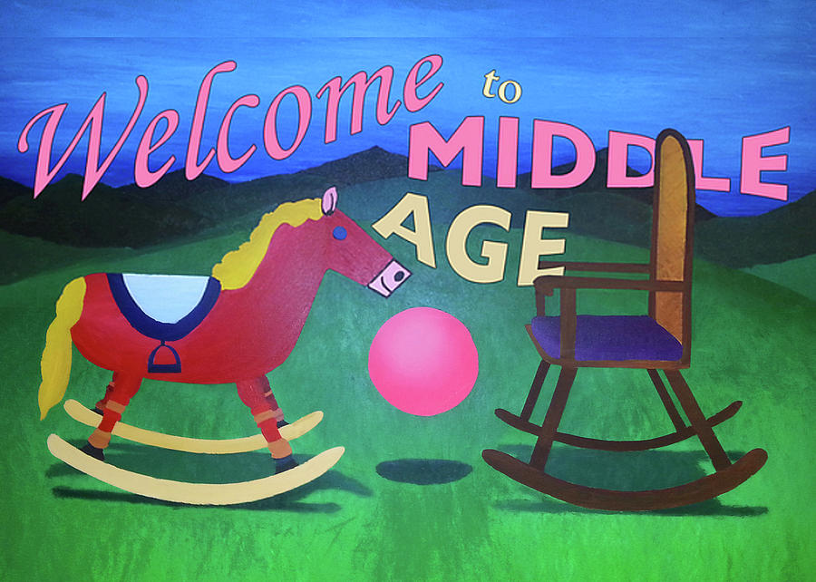 Middle Age birthday card Painting by Thomas Blood