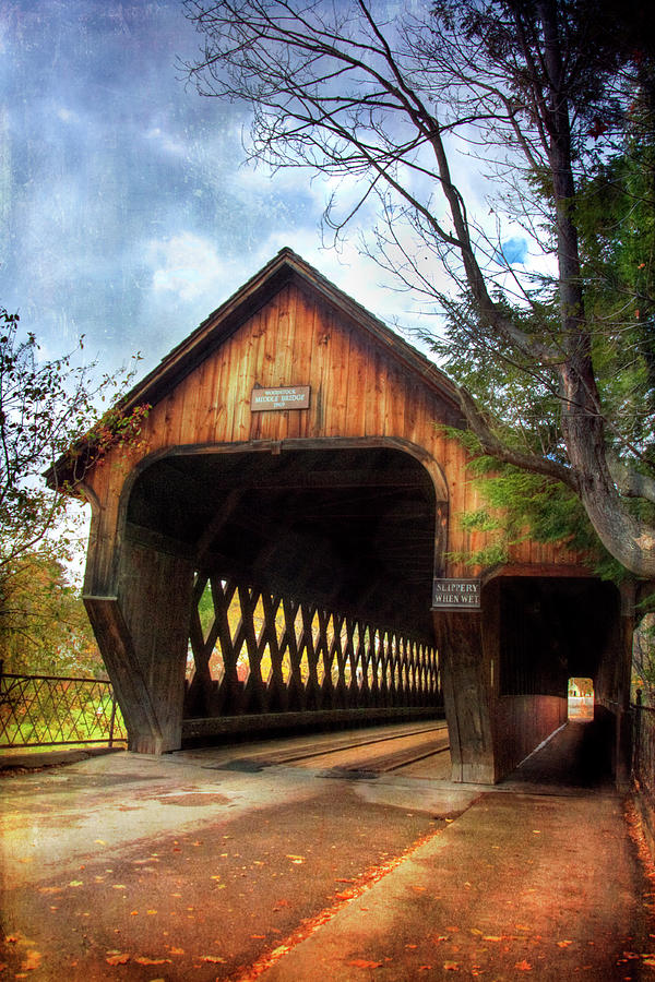 Middle Covered Bridge - Woodstock Vermont Photograph by Joann Vitali