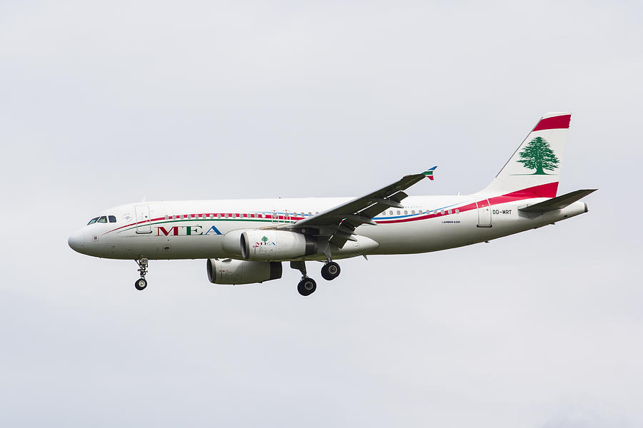 London Photograph - Middle Eastern Airlines Airbus by David Pyatt