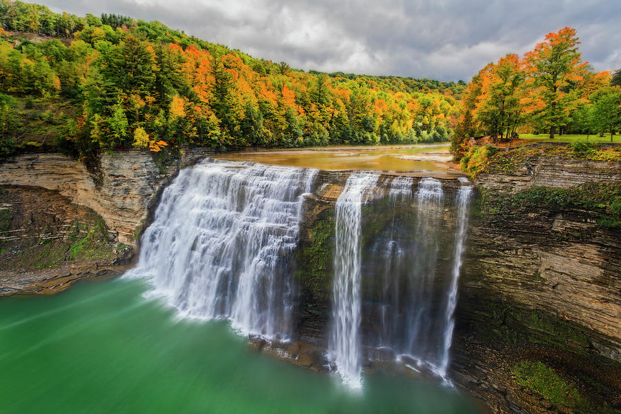 Waterfall Photograph - Middle Falls Letchworth State Park by Susan Candelario