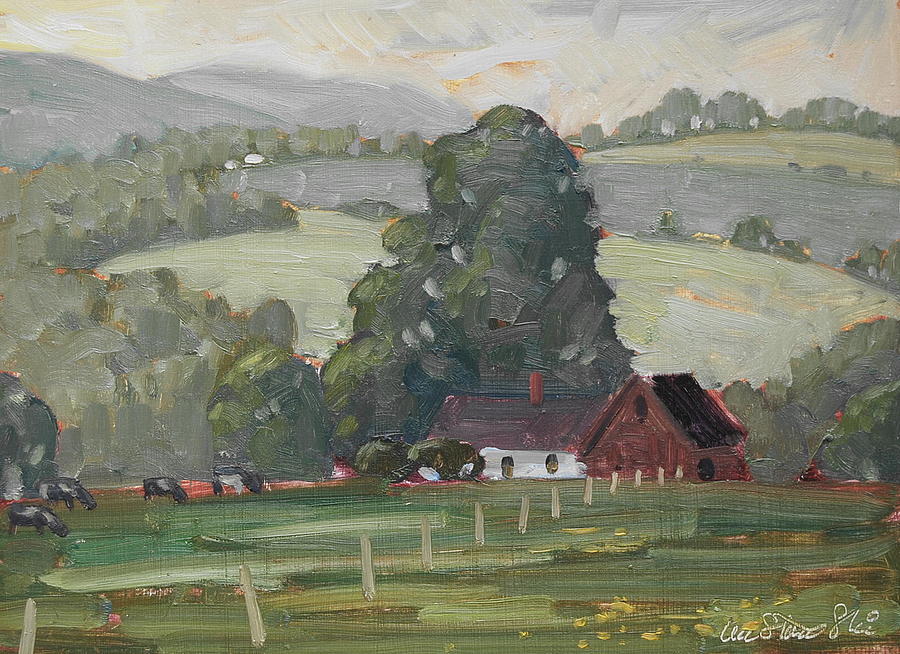 Middle Farm Painting by Len Stomski