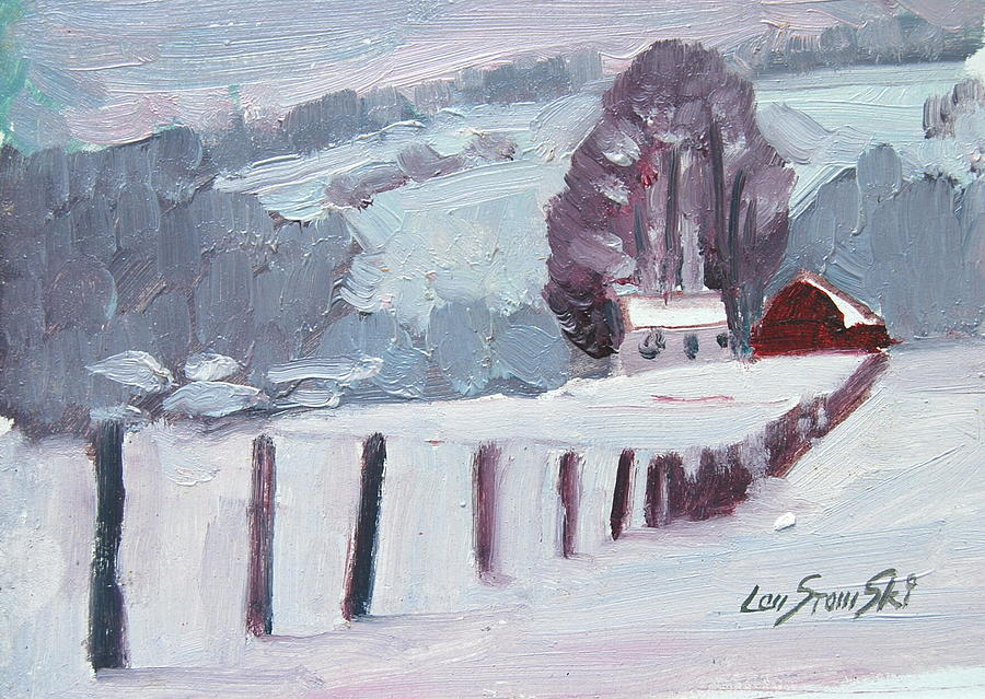 Middle Farm Winter Painting by Len Stomski
