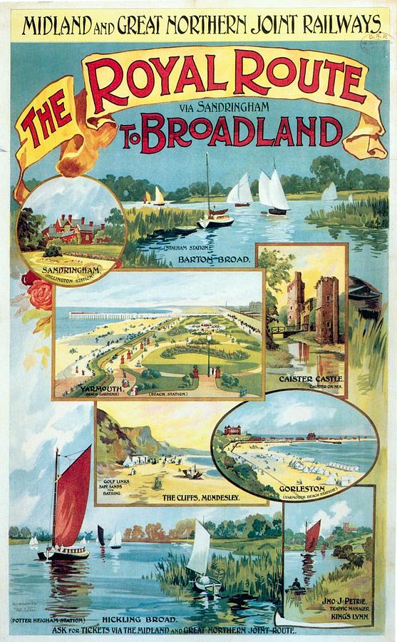 Midland and Great Northern Joint Railways - The Royal Route - Retro travel Poster - Vintage Poster Mixed Media by Studio Grafiikka