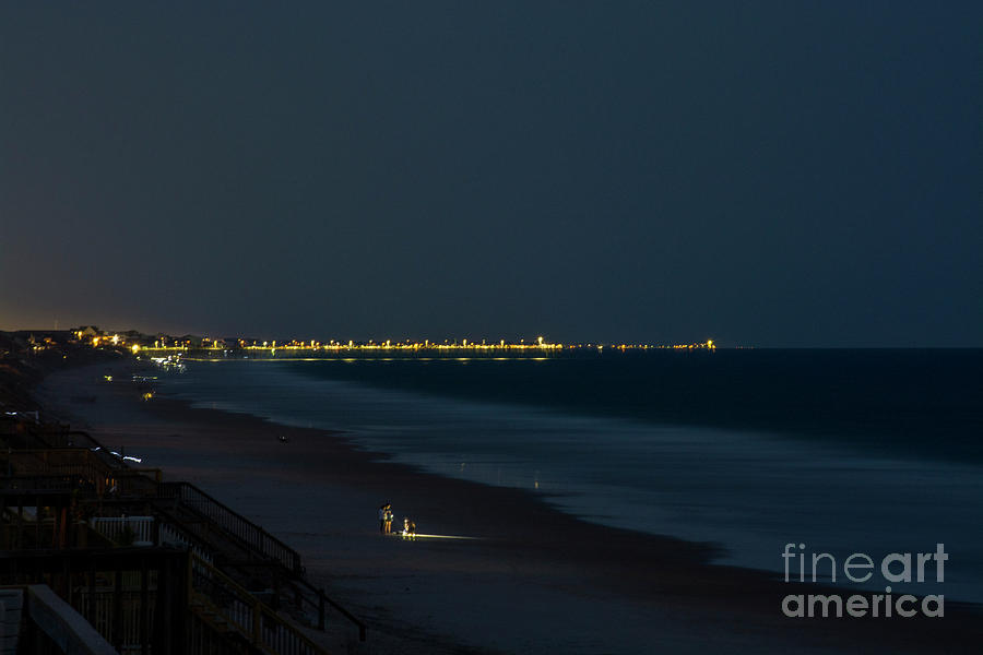 Midnight Beach Pier Lights Photograph by Clark DeHart - Fine Art America