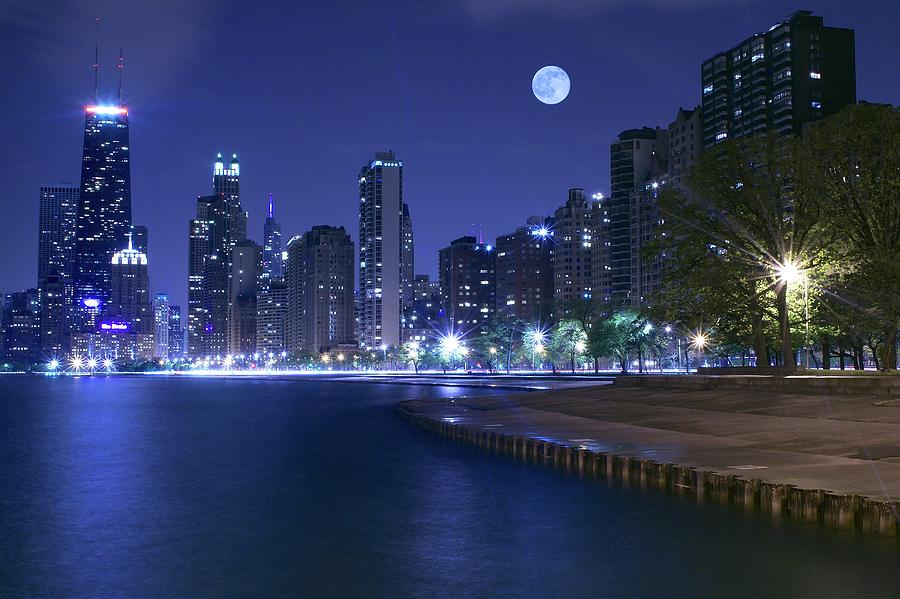 Midnight Blue in the Windy City Photograph by Frozen in Time Fine Art Photography