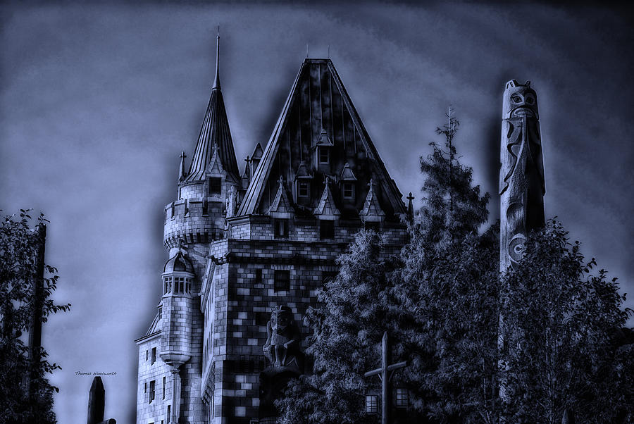 Castle Photograph - Midnight By The Epcot Totem Poles Walt Disney World by Thomas Woolworth