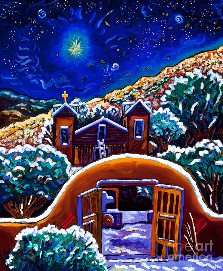 Midnight Clear Chimayo Painting by Cathy Carey