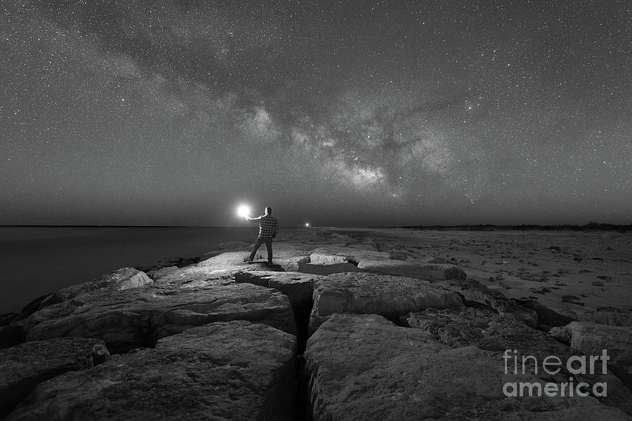 Barnegat Light Photograph - Midnight Explorer at Barnegat Jetty by Michael Ver Sprill
