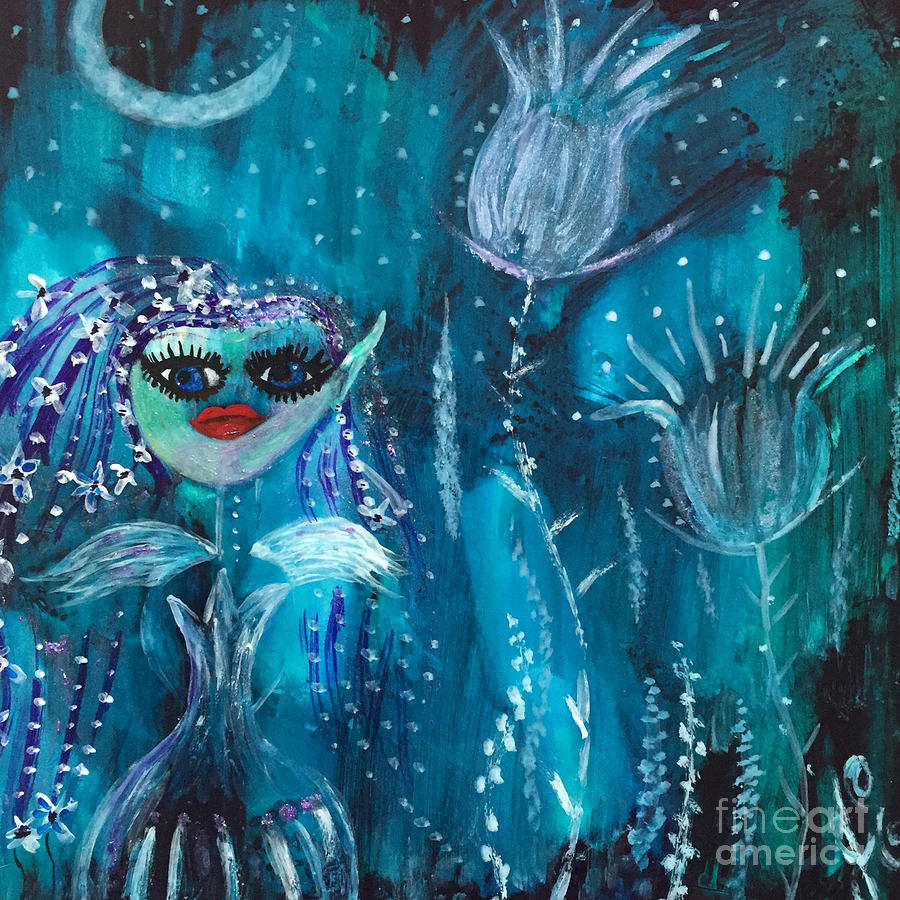 Midnight Fairy Painting by Julie Engelhardt