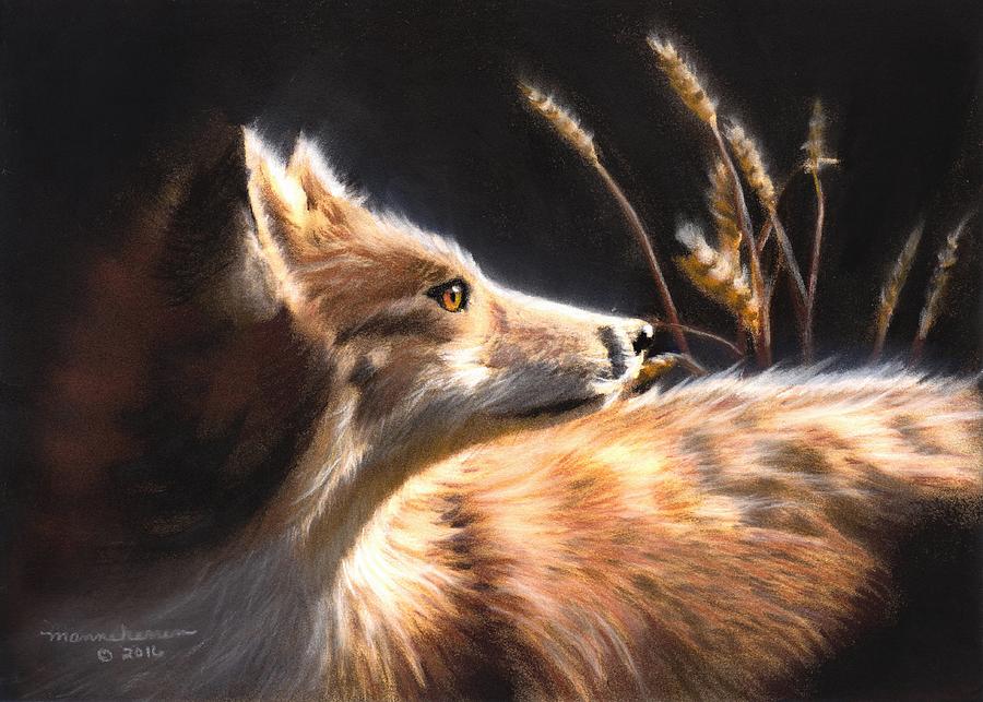 Midnight Fox Painting by Melissa Herrin