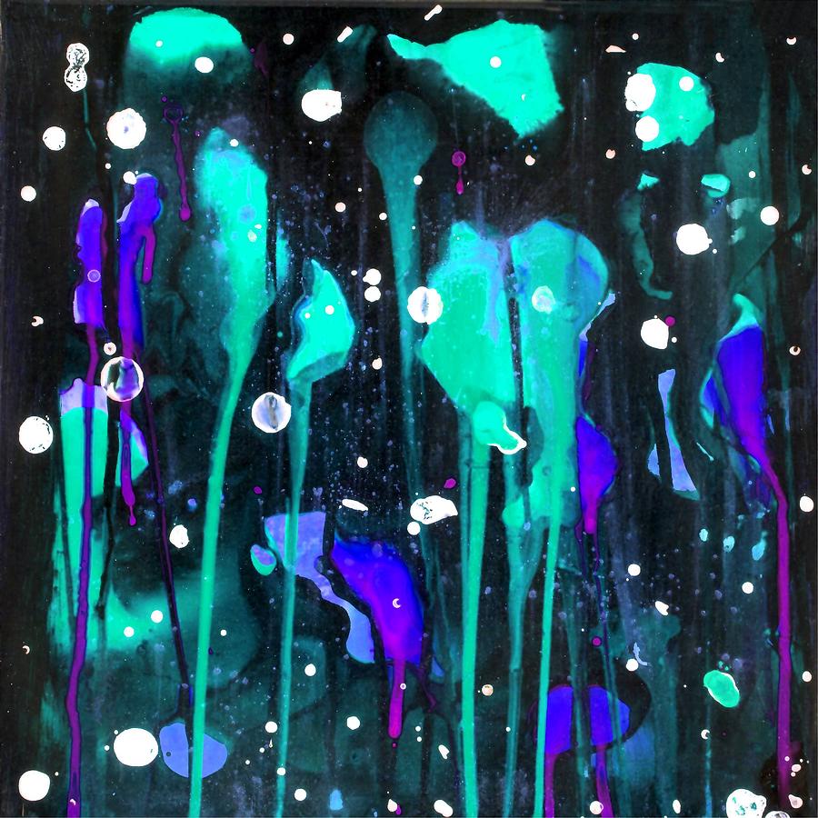 Night Painting - Midnight Garden Blue by Carolyn Repka
