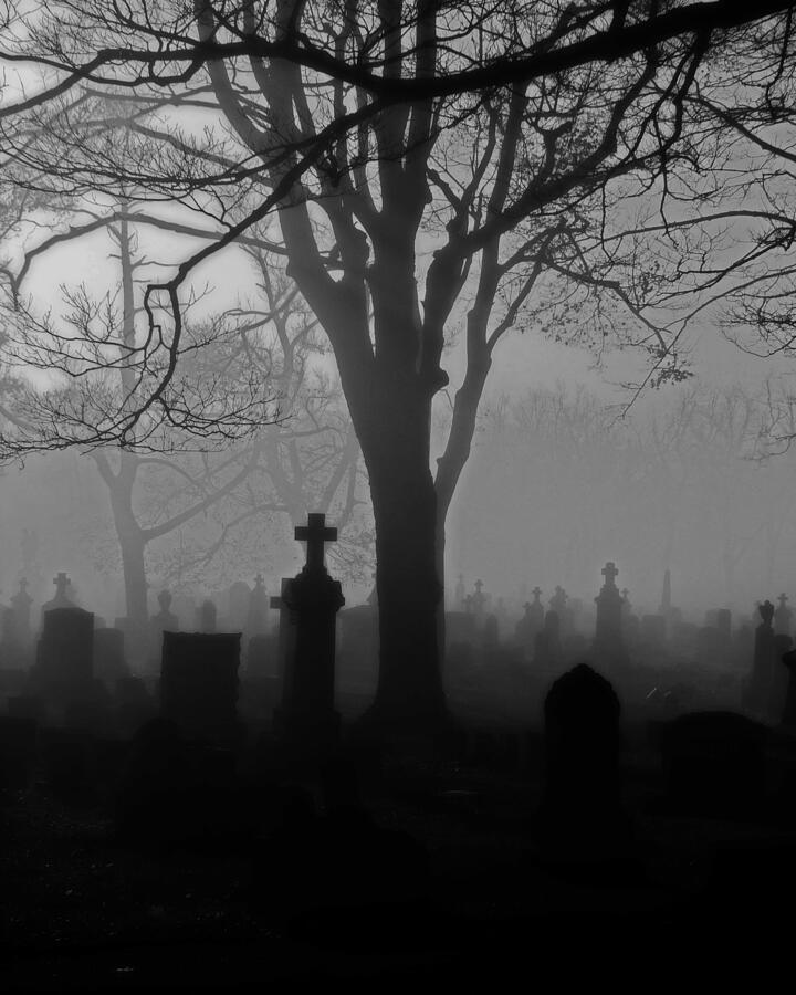Midnight Graveyard Fog Photograph By Gothicrow Images Fine Art America