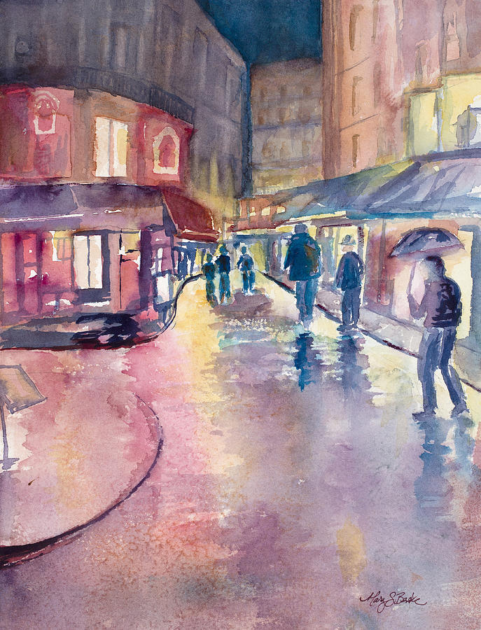Architecture Painting - Midnight in Paris by Mary Benke