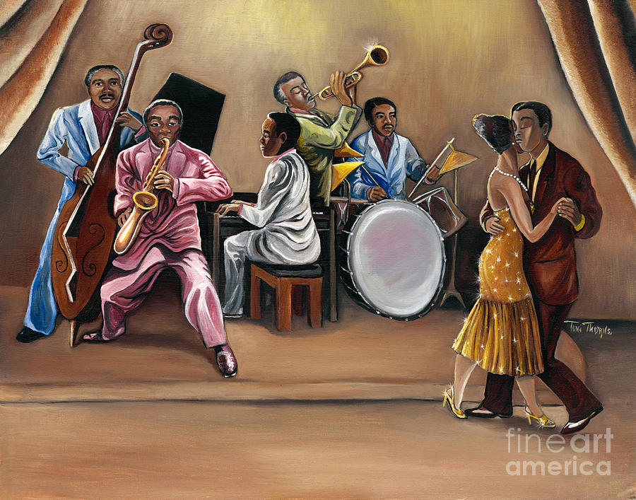 Midnight Jazz Painting by Toni Thorne