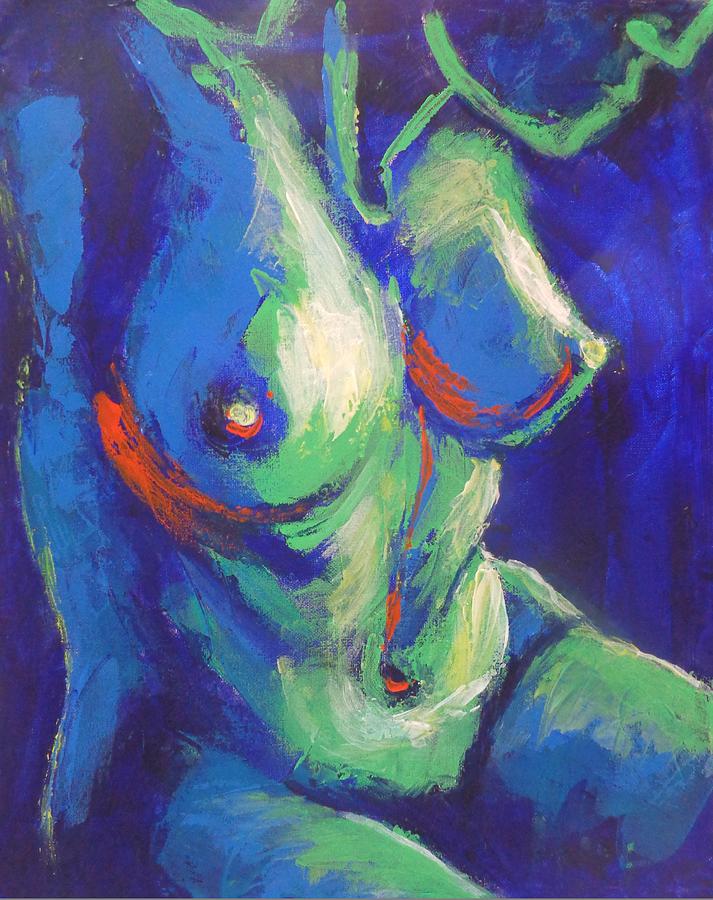 Midnight Lady B - Female Nude Painting by Carmen Tyrrell