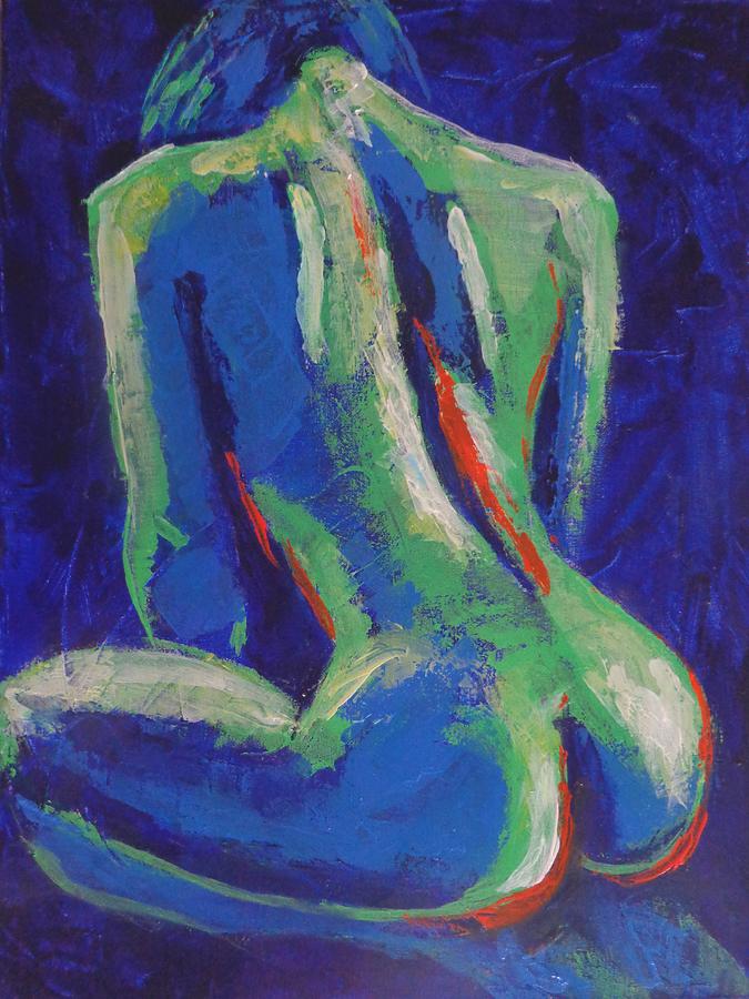 Midnight Lady C - Female Nude Painting by Carmen Tyrrell