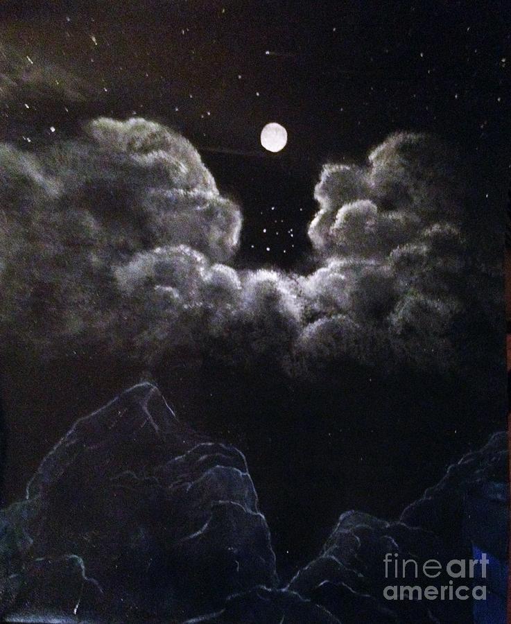 Mountain Painting - Midnight Mountains by Grey Kirin