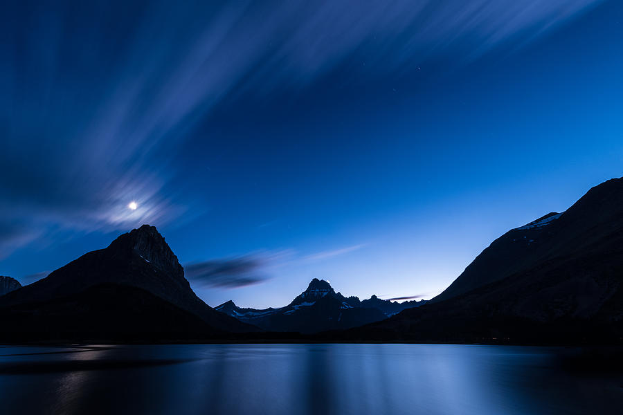 Swiftcurrent Photograph - Midnight Over Glacier National Park by Steve Gadomski