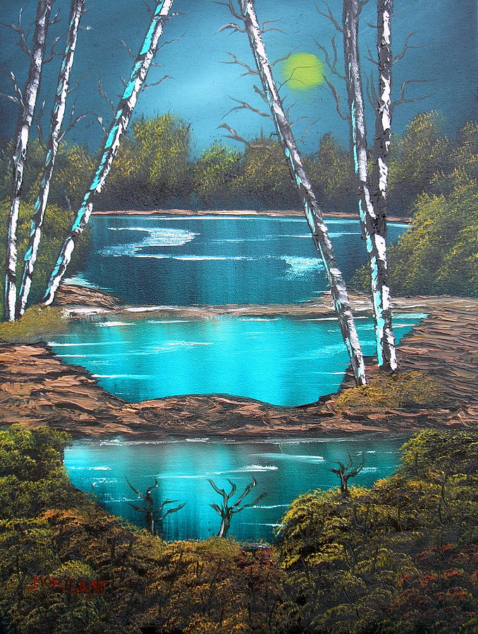 Landscape Painting - Midnight Ponds by Sheldon Morgan
