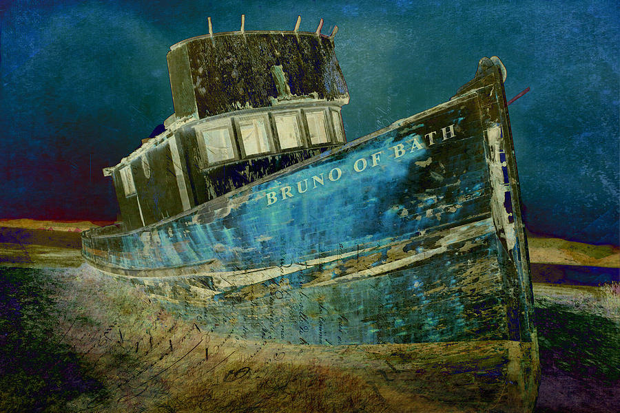 Old Ship Digital Art - Midnight Shipwreck by Sarah Vernon Old Ship Digital Art - Midnight Shipwreck by Sarah Vernon