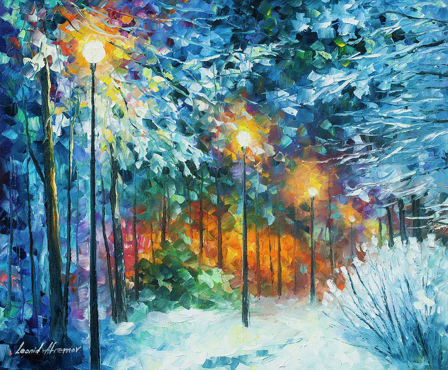 Midnight Snow Songs Painting By Leonid Afremov - Pixels