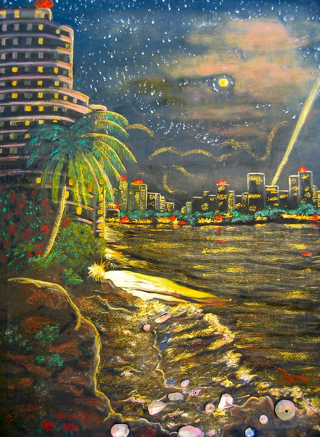 Los Angeles Painting - Midnight Sun by V Boge