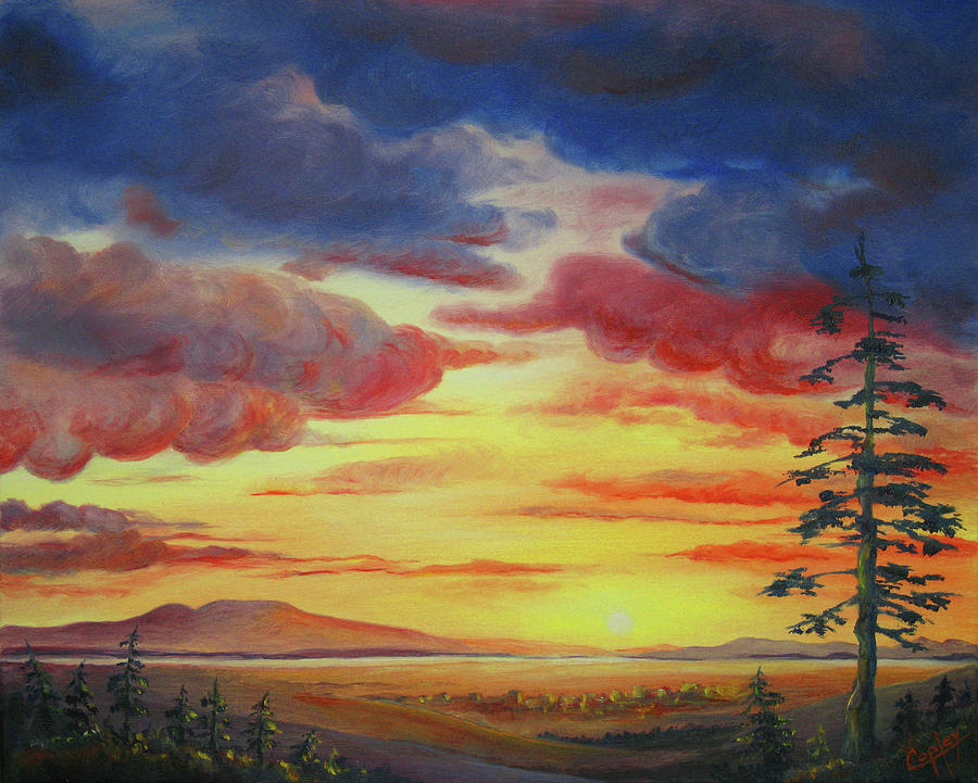 Clouds Painting - Midnight Susitna Sunset by Karen Copley Clouds Painting - Midnight Susitna Sunset by Karen Copley