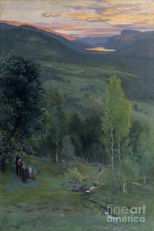 Midsummer, Eggedal Painting by Christian Skredsvig