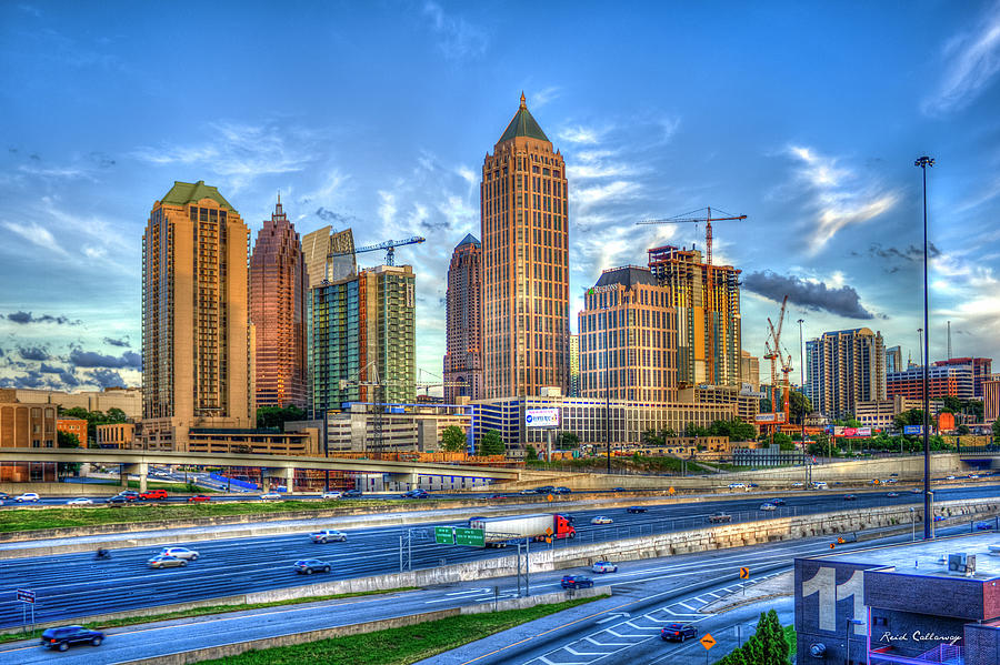 Cranes At Work Midtown Atlanta Construction Art Photograph by Reid Callaway