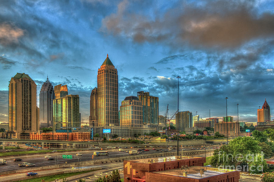 Midtown Atlanta Sunrise Construction Boom Art Photograph by Reid Callaway