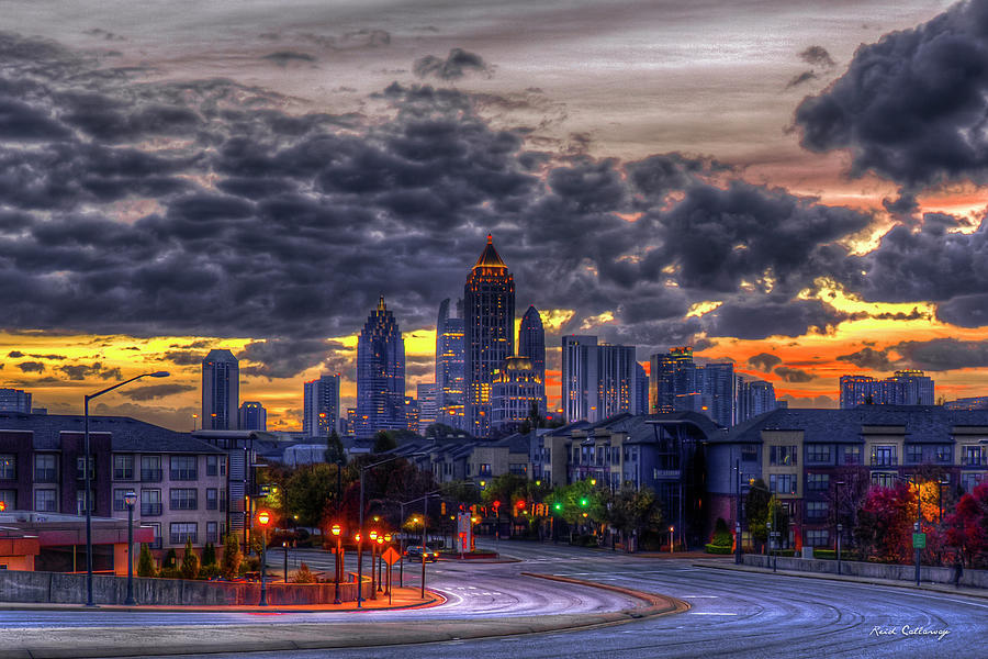 Midtown Atlanta Towers Over Atlantic Commons 2 Atlanta Sunrise Art Photograph by Reid Callaway