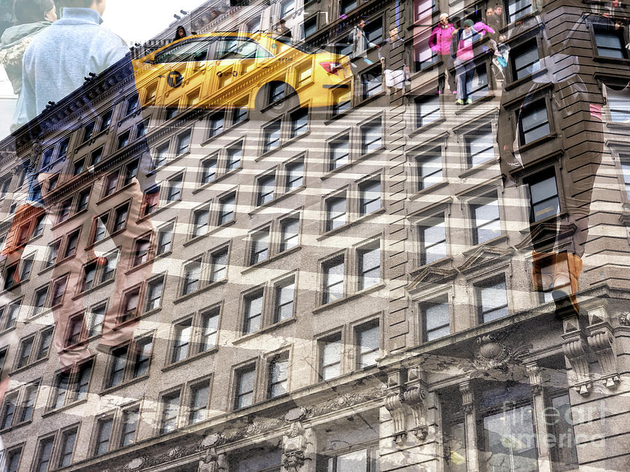 Midtown Buildings Double Exposure Photograph by John Rizzuto