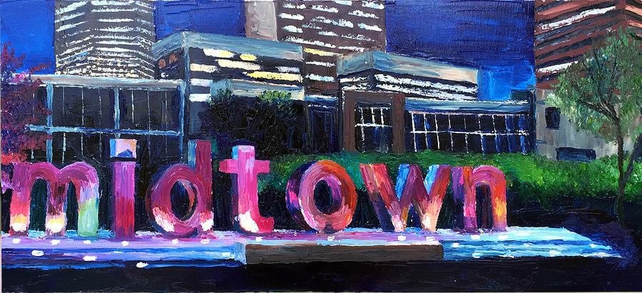 Downtown Painting - Midtown Glow by Lauren Luna Downtown Painting - Midtown Glow by Lauren Luna