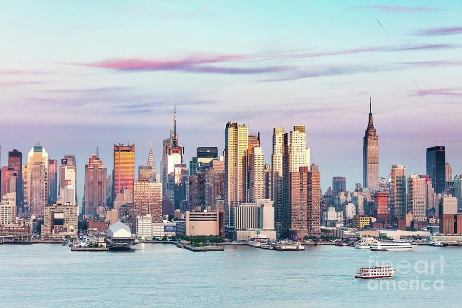 Midtown Manhattan skyline at sunset, New York city, USA Photograph by Matteo Colombo