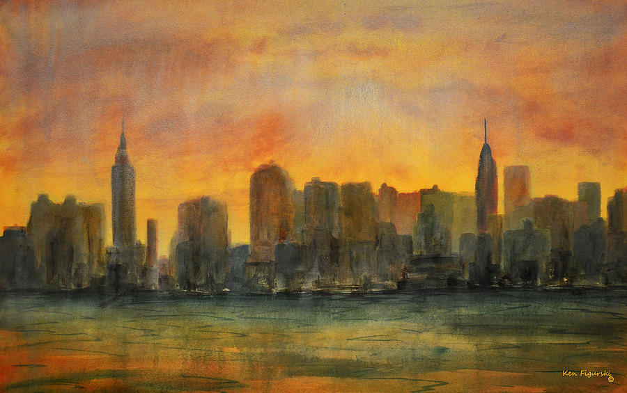 Yonkers Painting - Midtown Morning by Ken Figurski