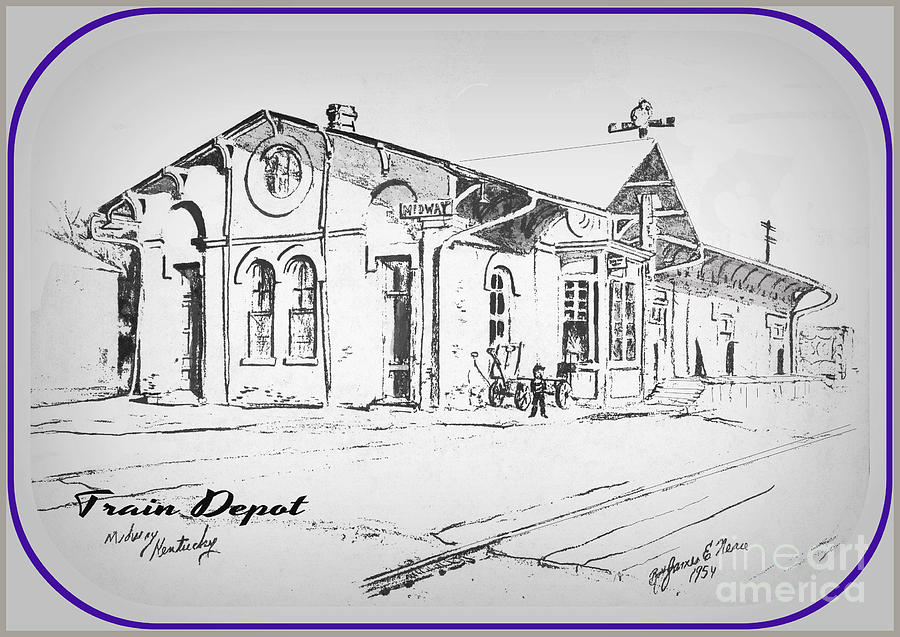 Midway Depot Drawing by David Neace CPX