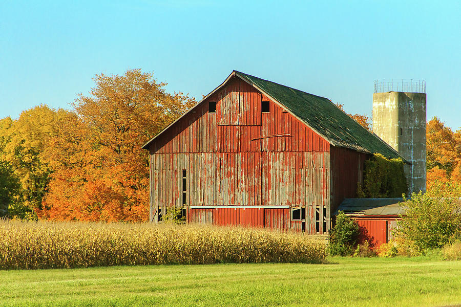 Midwest Barn in Fall Photograph by Joni Eskridge