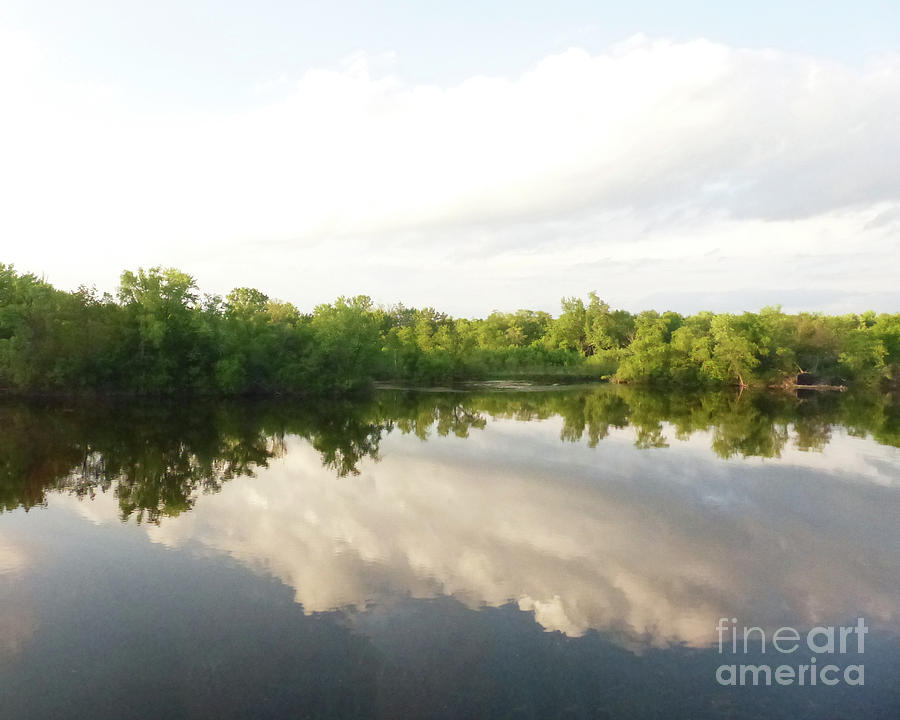 Midwestern lake reflection Photograph by Paula Joy Welter